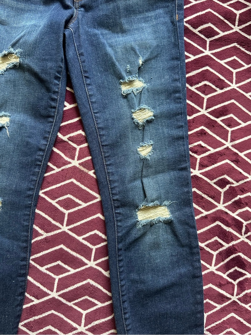 J Brand Skinny Distressed Jeans - Medium Blue - Picture 7 of 9